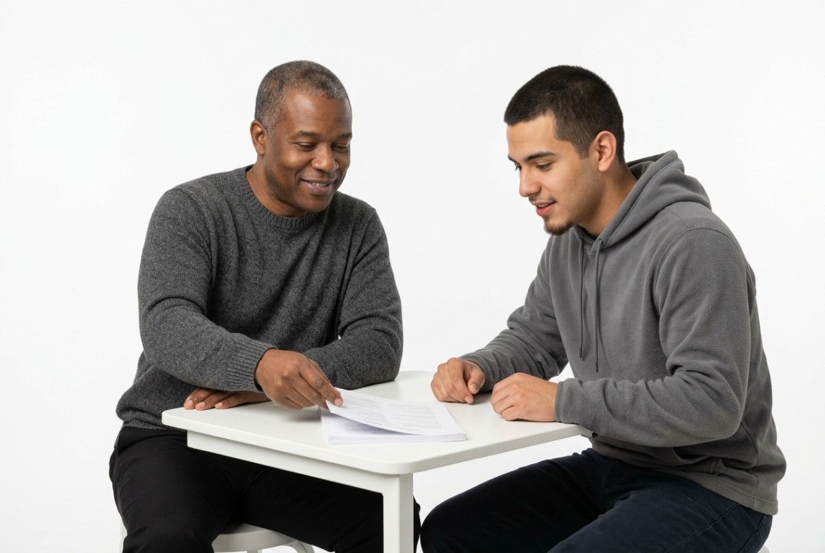 Job seeker meeting a staffing agency recruiter to talk about open jobs