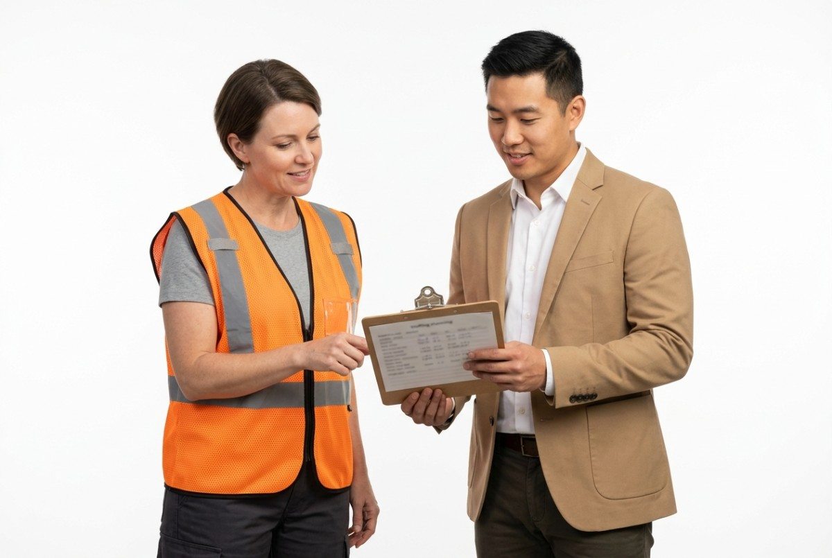 Hiring manager meeting with a staffing agency account manager to plan seasonal hiring
